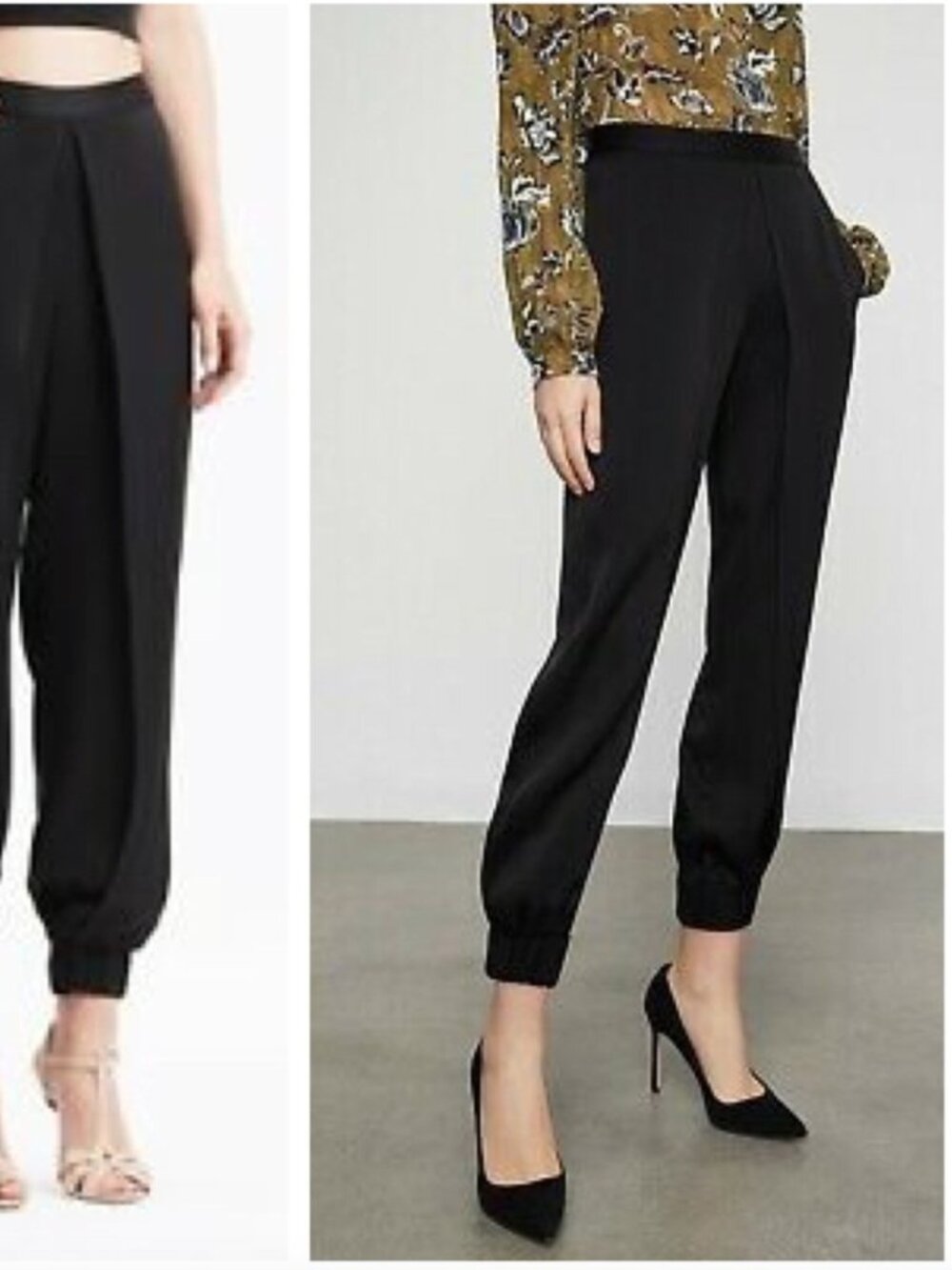 BCBGMAXAZRIA Black Wrap Front Jogger Dress Pants XS